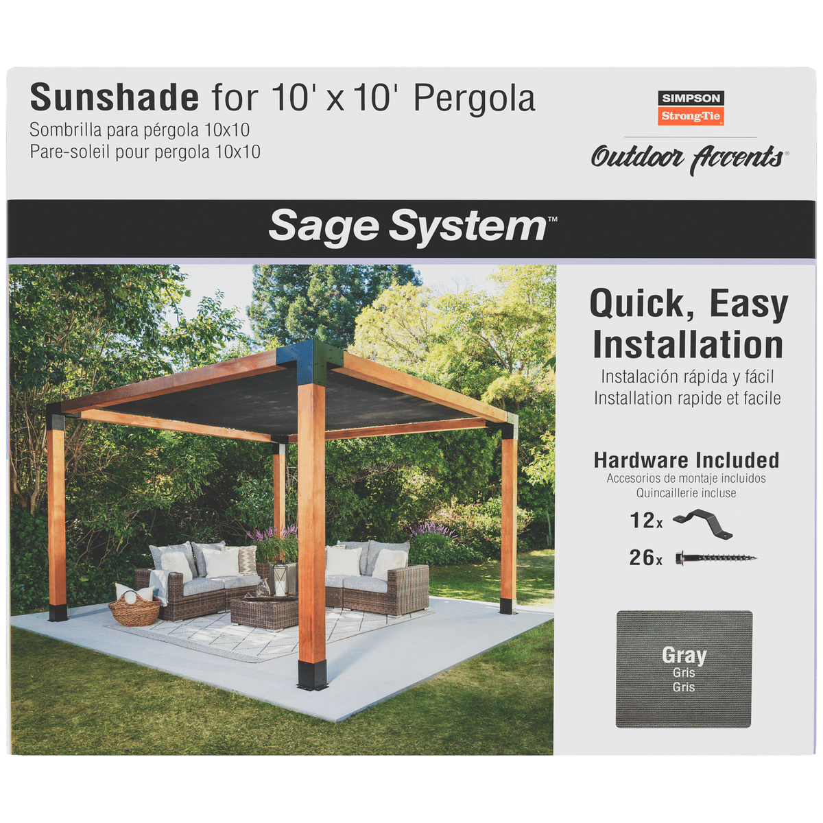 SAGE-SHADE10X10G What's included