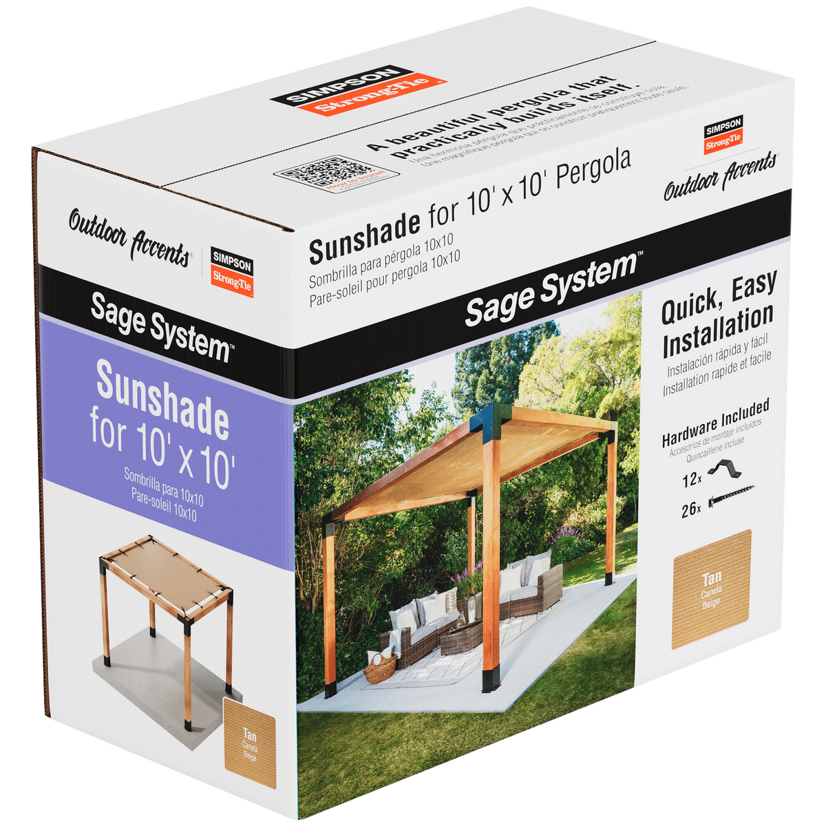 SAGE-SHADE10X10T packaging/box