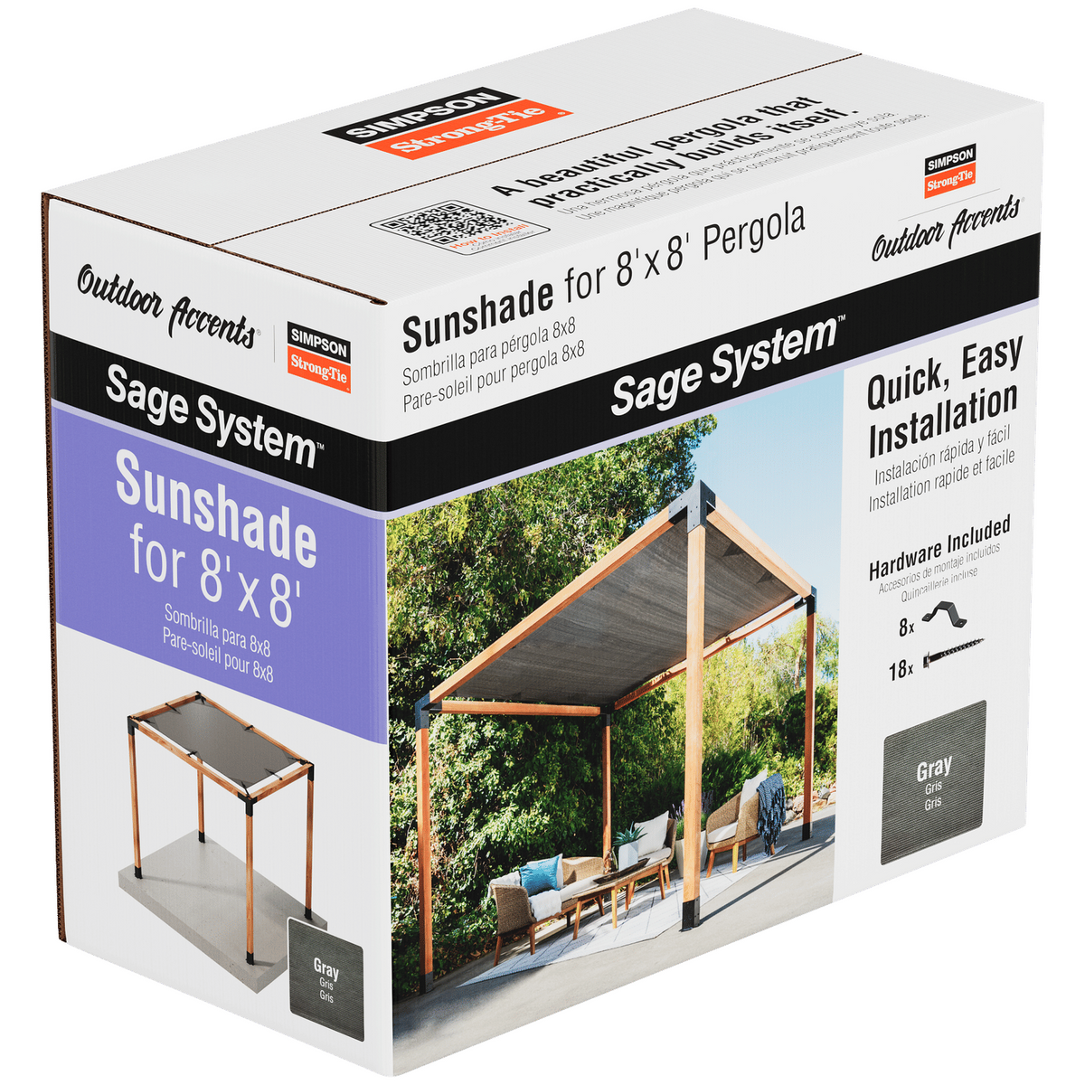 SAGE-SHADE8X8G package/box