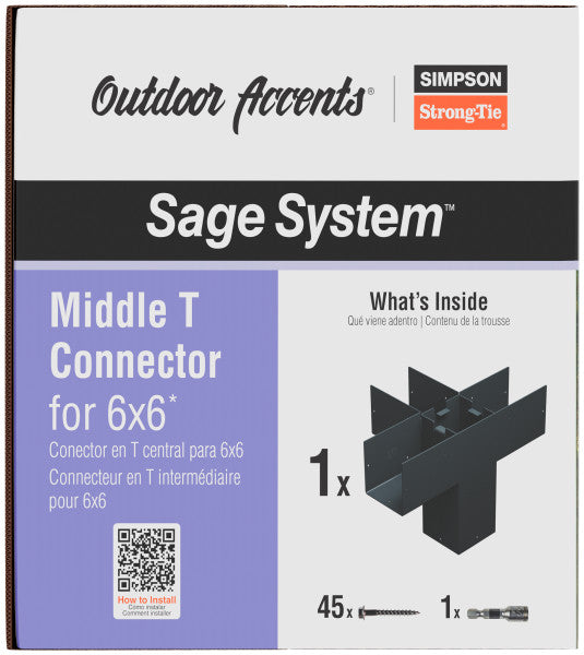 Box of Simpson Strong-Tie Sage System Middle T Connector packaging