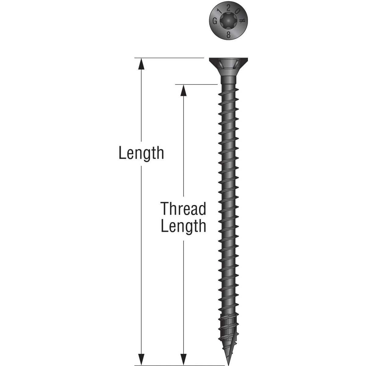 Simpson Strong-Drive SDCF TIMBER-CF Screw - 0.470 in. x 11 in. T50, E-Coat