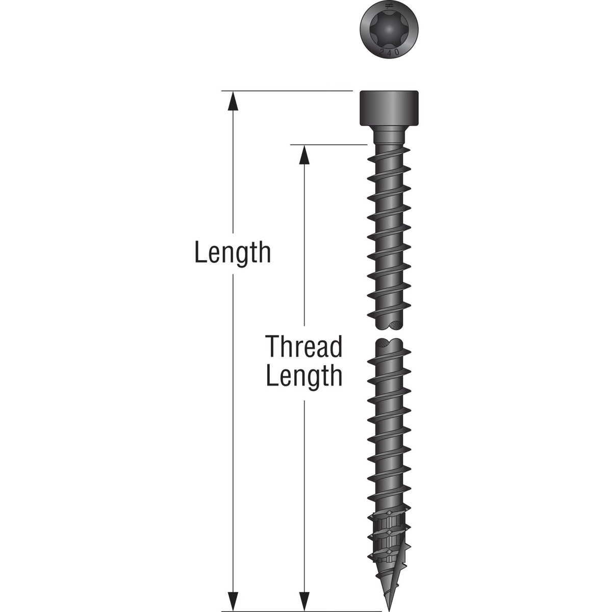 Simpson Strong-Drive SDCFC TIMBER-CFC Screw - 0.315 in. x 13-3/4 in. T40, E-Coat