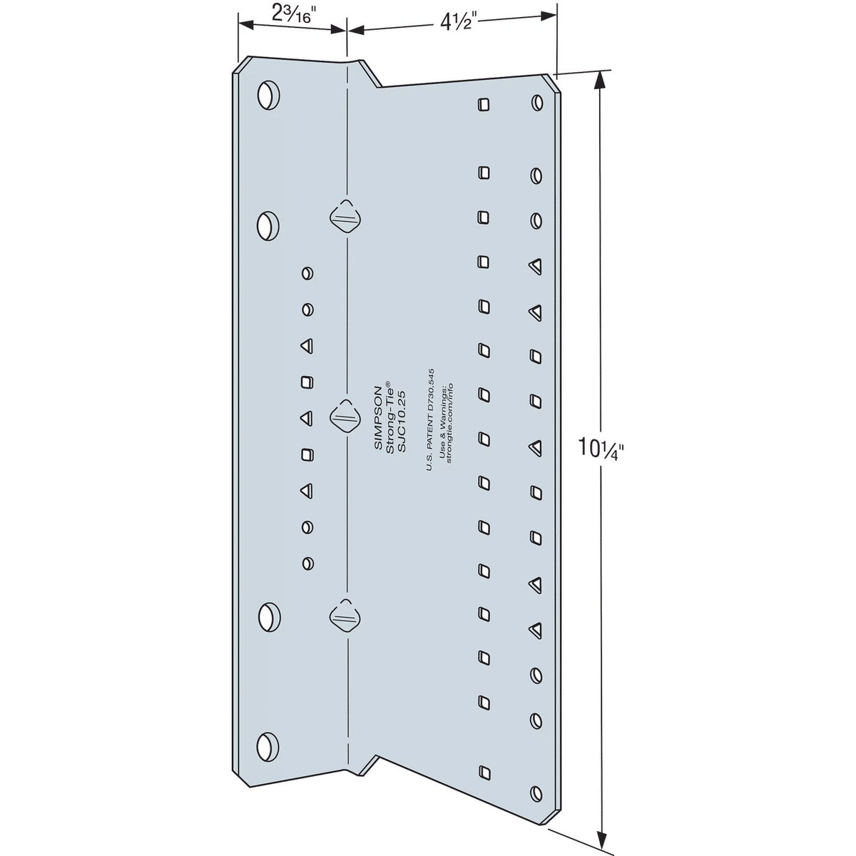 Simpson SJC10.25-R15 Steel-Joist Connector 2x4-1/2x10-1/4 in 14-Ga G90 Galvanized CFS Clip 15-Pack