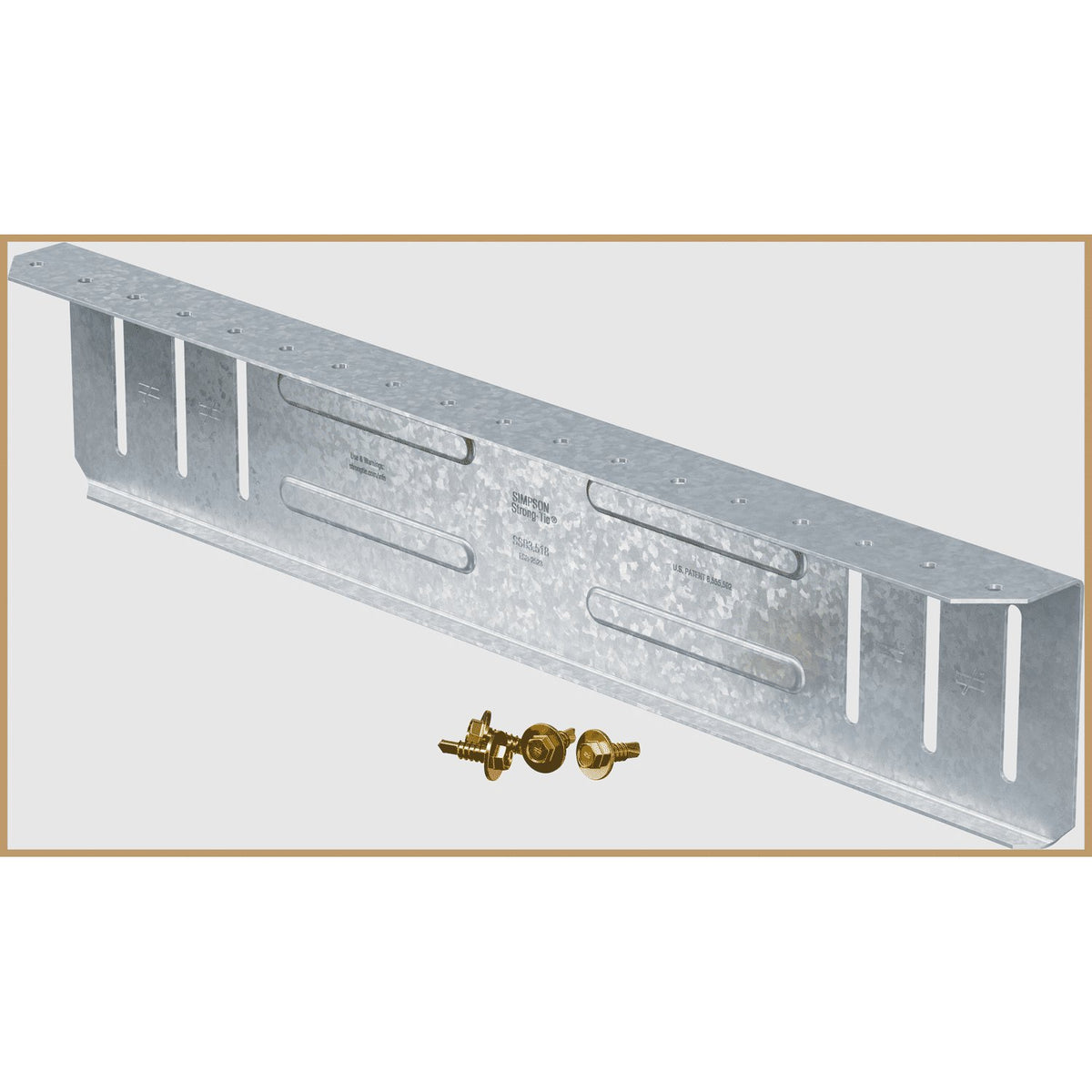 Simpson SSB3.518-KT Bypass Framing Slide-Clip Strut Connector 3-1/2 in. x 18 in. 16-Ga G90 Galv 25-Pk