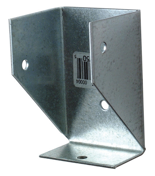 Metal bracket with a barcode label on a white background