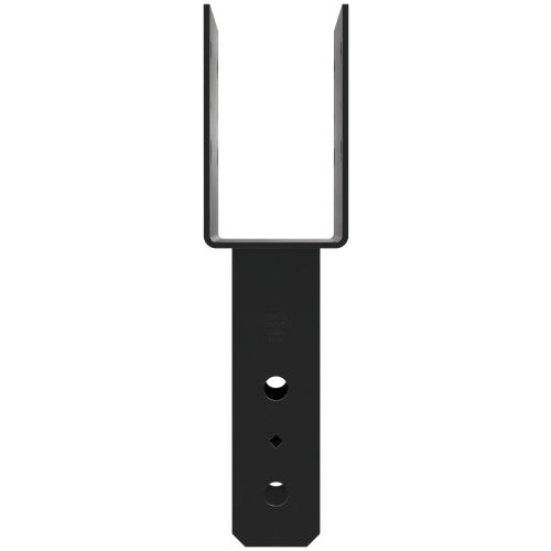 Black metal bracket on a white background