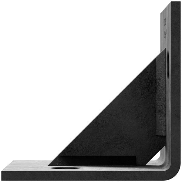 Black metal bracket on a white background
