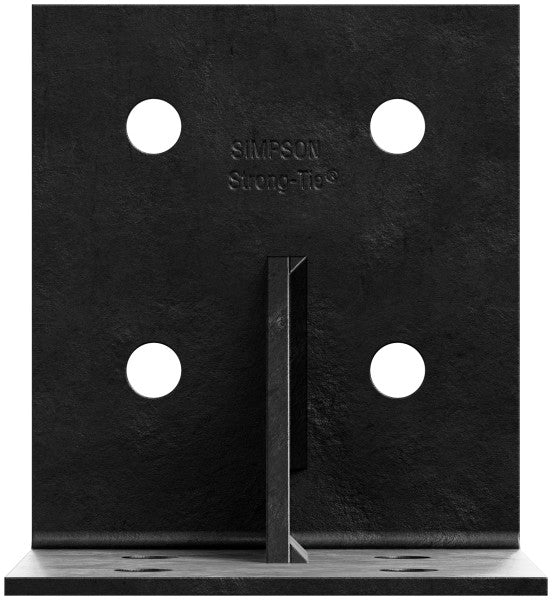 Black metal bracket with Simpson Strong-Tie branding on a black background