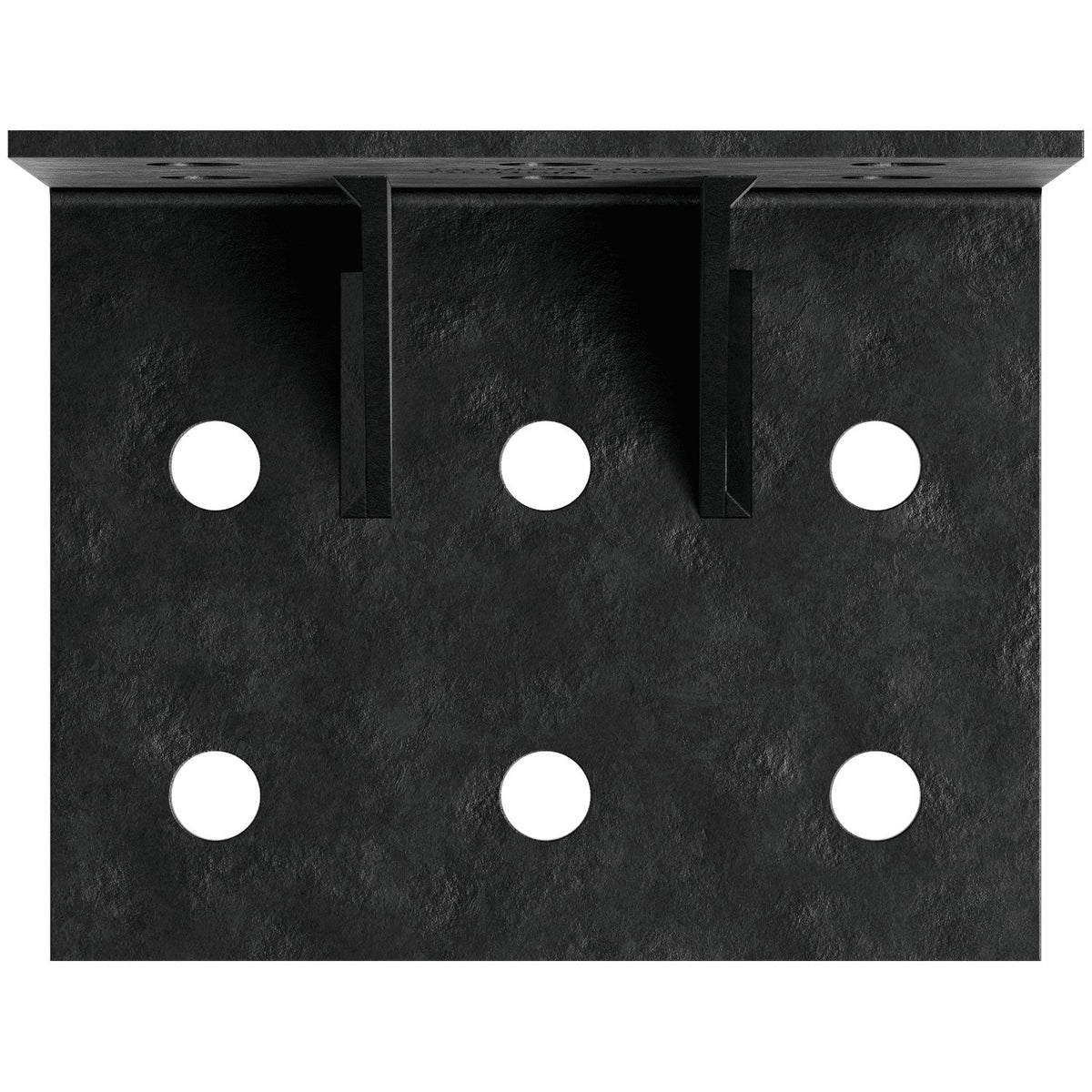 Black metal bracket on a white background