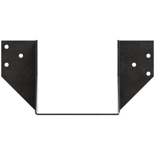 Black metal bracket on a white background