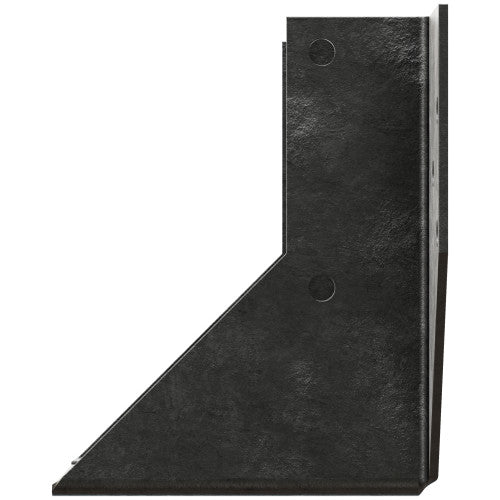 Black metal bracket on a white background