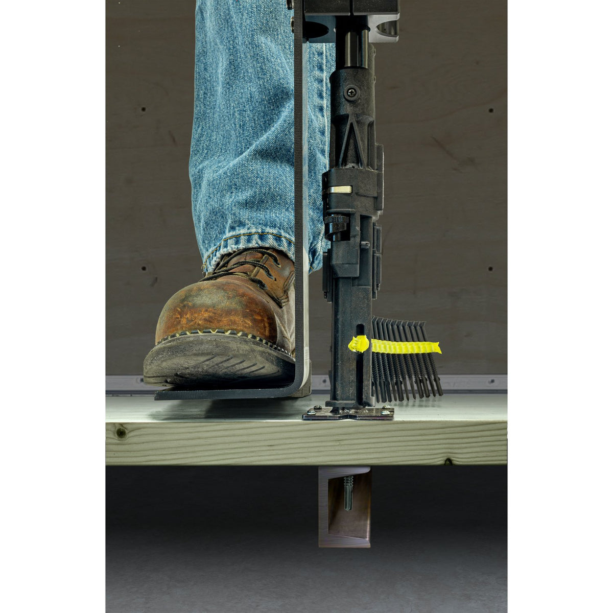 Strong-Drive TF WOOD-TO-STEEL Screw (Collated) installed