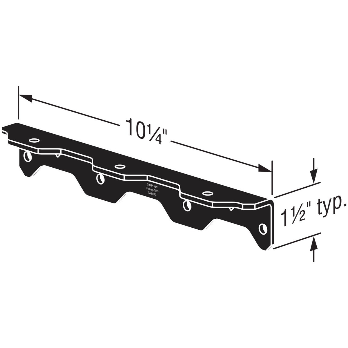 Simpson 10-1/4" Staircase Angle ZMAX Black Powder-Coated TA10PC