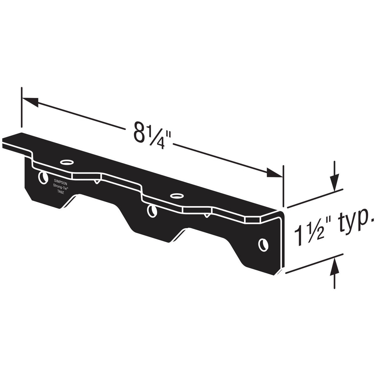 Simpson 8-1/4" Staircase Angle ZMAX Black Powder-Coated TA9PC