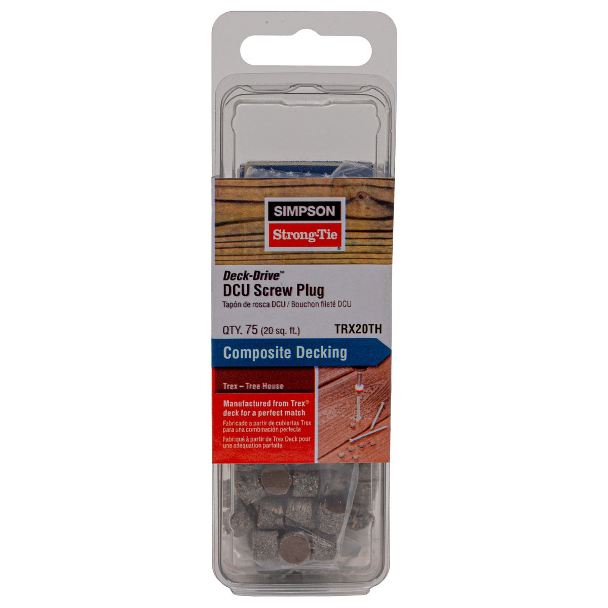 Simpson TRX20TH Deck-Drive DCU Screw Plug Trex Tree House Color 75-Qty