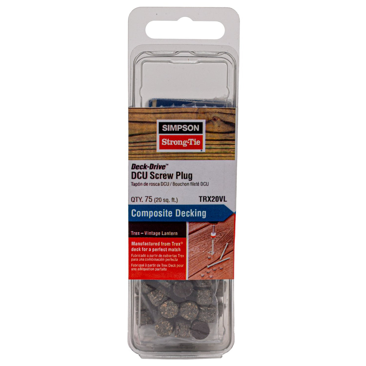Simpson TRX20VL Deck-Drive DCU Screw Plug Trex Vintage Lantern Composite Decking 75-Qty