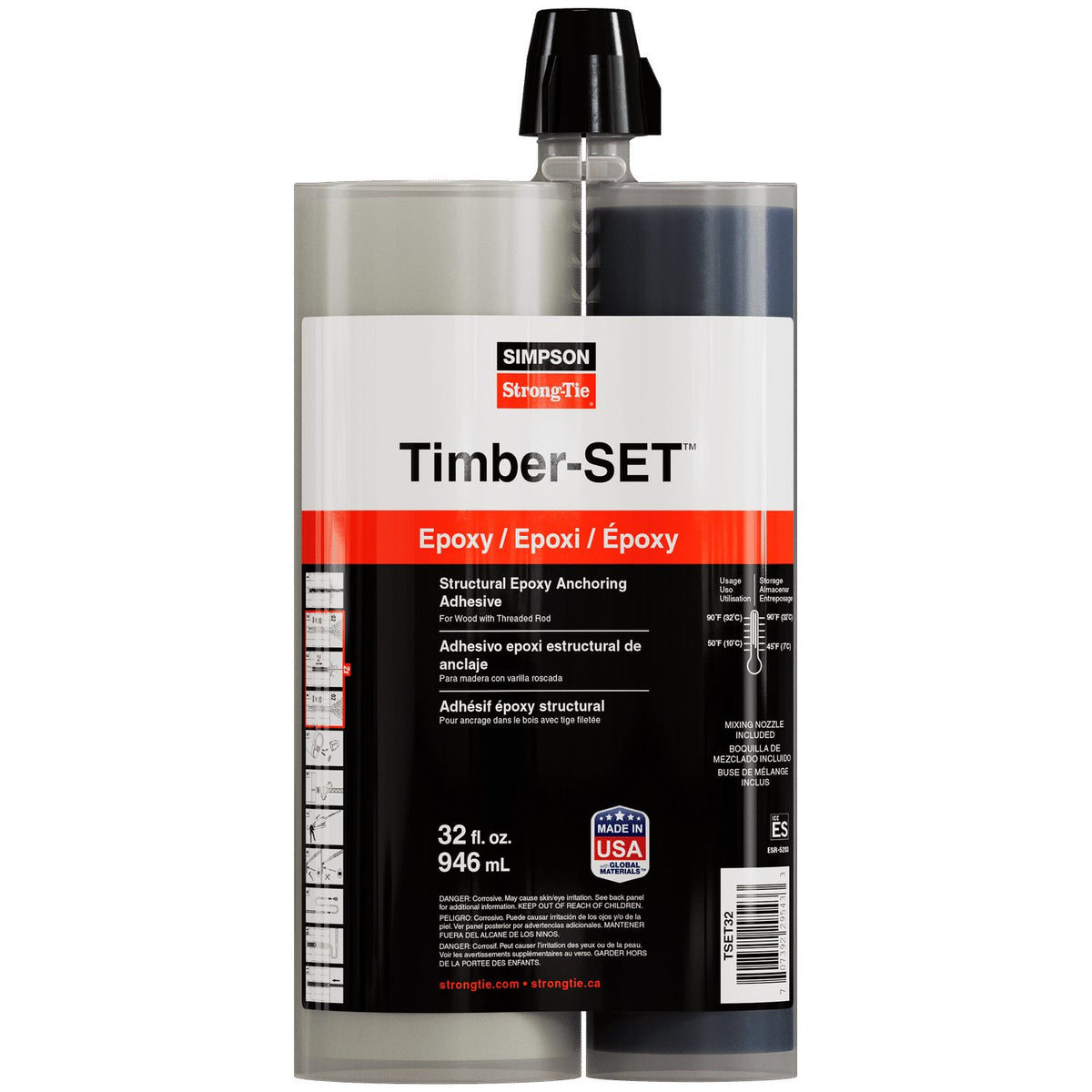 Simpson TSET32 Timber-SET Structural Epoxy Anchoring Adhesive 32Oz