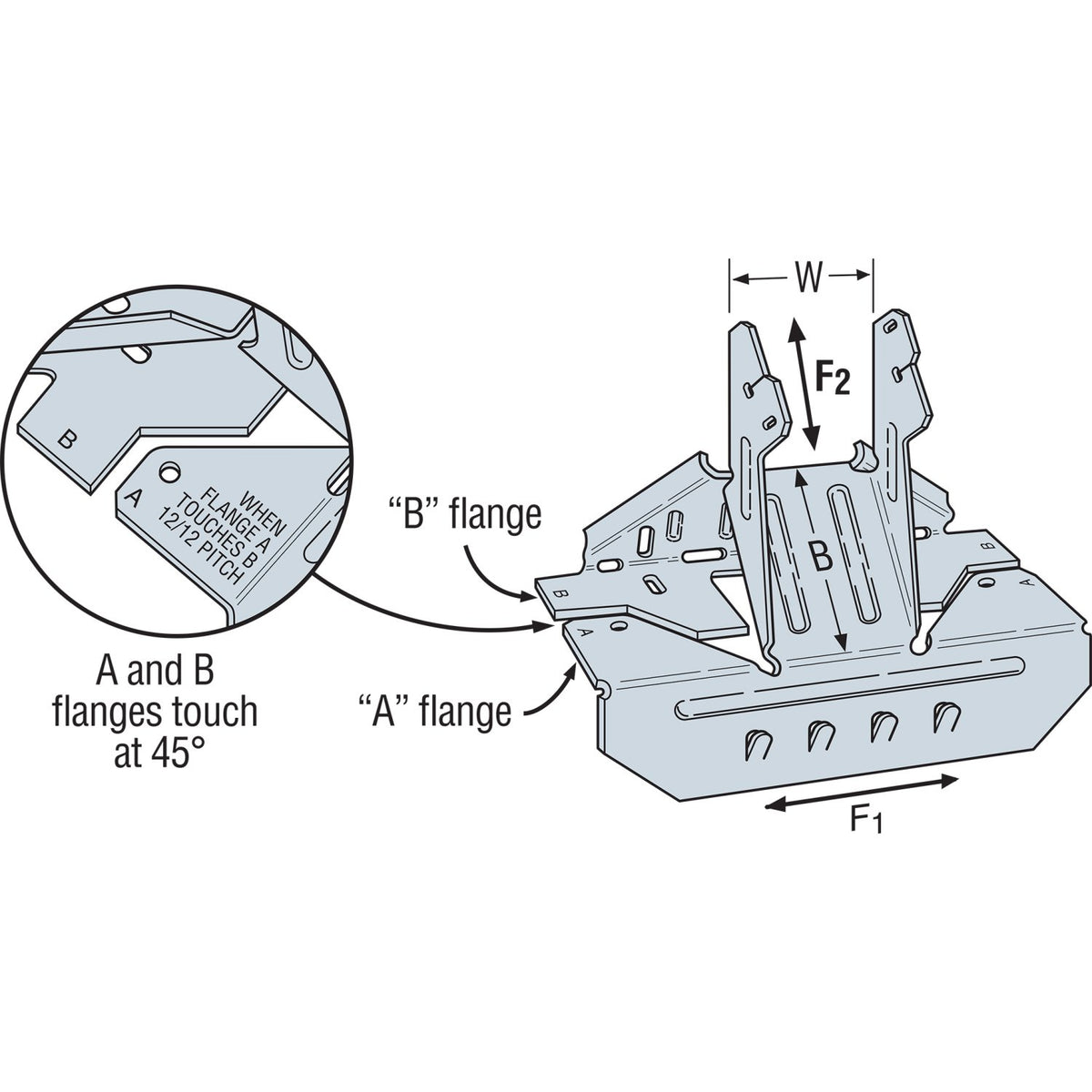 Simpson VPA3 2-1/2" Joist Variable Pitch Connector, Galvanized