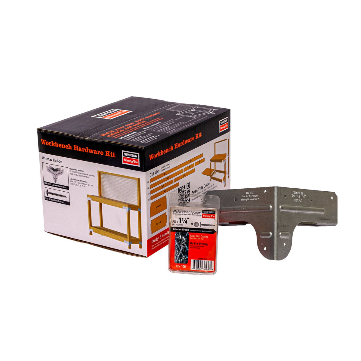 Simpson WBSK Workbench and Shelving Hardware Kit w/RTC2Z Connectors and Wafer-Head Screws
