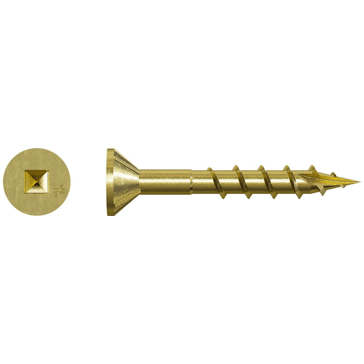 Simpson WSC114S-17 Collated Wood Screw #8 x 1-1/4 in. Flat Head Yellow Zinc #2 Sq Drive 2500-Pk