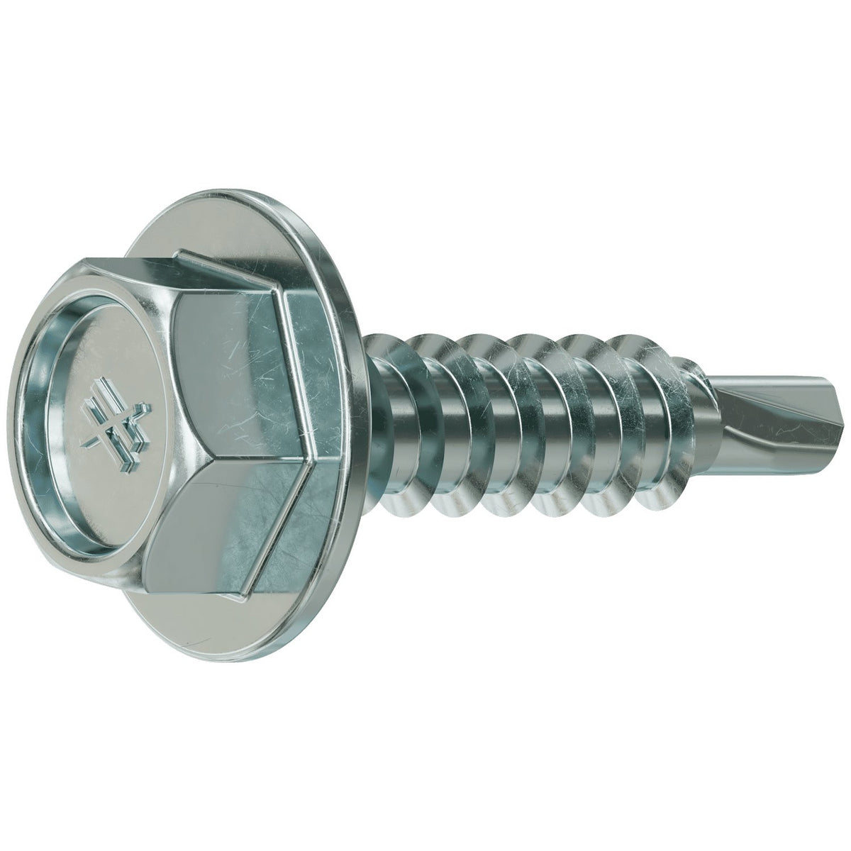 Simpson Self-Drilling X Metal Screw #10 x 3/4 in. 16 TPI 5/16 Hex Washer Head Clear Zinc 5000-Qty