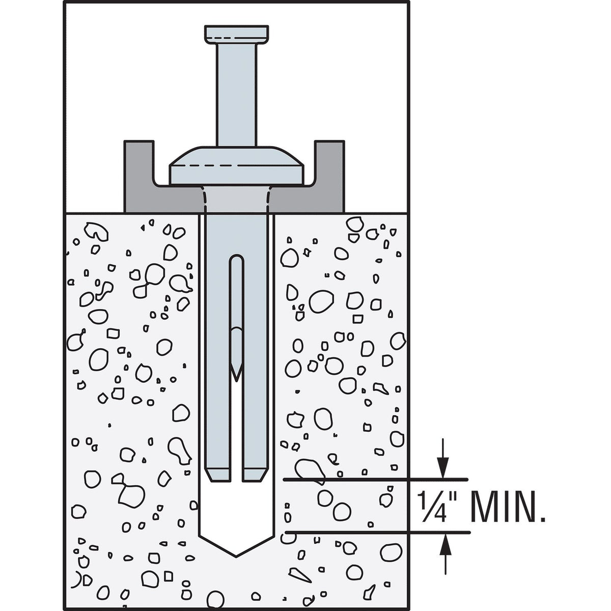 Simpson 1/4" x 2" Zinc Nailon Pin-Drive Anchor ZN25200