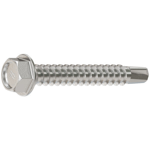 Simpson #12 x 1-1/2" Self-Drilling Hex-Washer Head Screw, 316 Stainless Steel