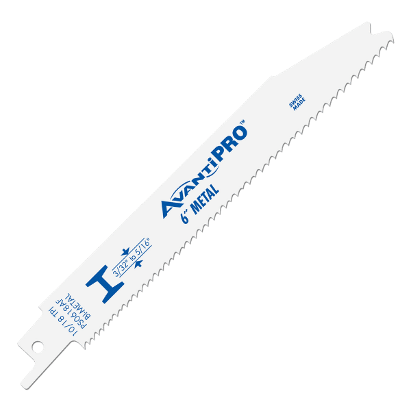 AvantiPRO 6" 14/18 TPI Bi-Metal Recip Blade for Thick to Medium Metal Cutting