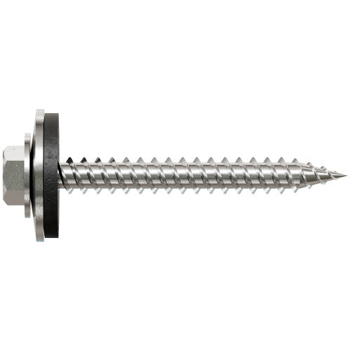 #9 x 1-1/2" Metal-Panel Screw with EPDM Washer, 316 SS