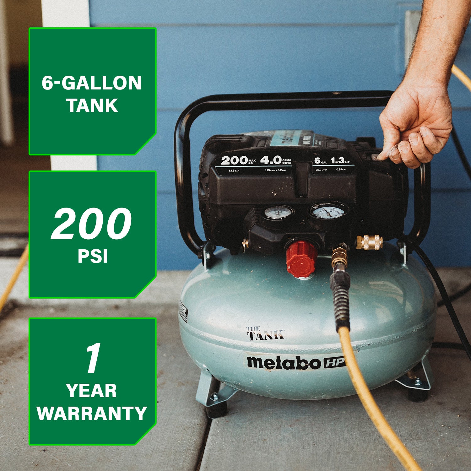 Metabo HPT The Tank 6 Gallon 200 PSI Job Site Compressor EC914SM