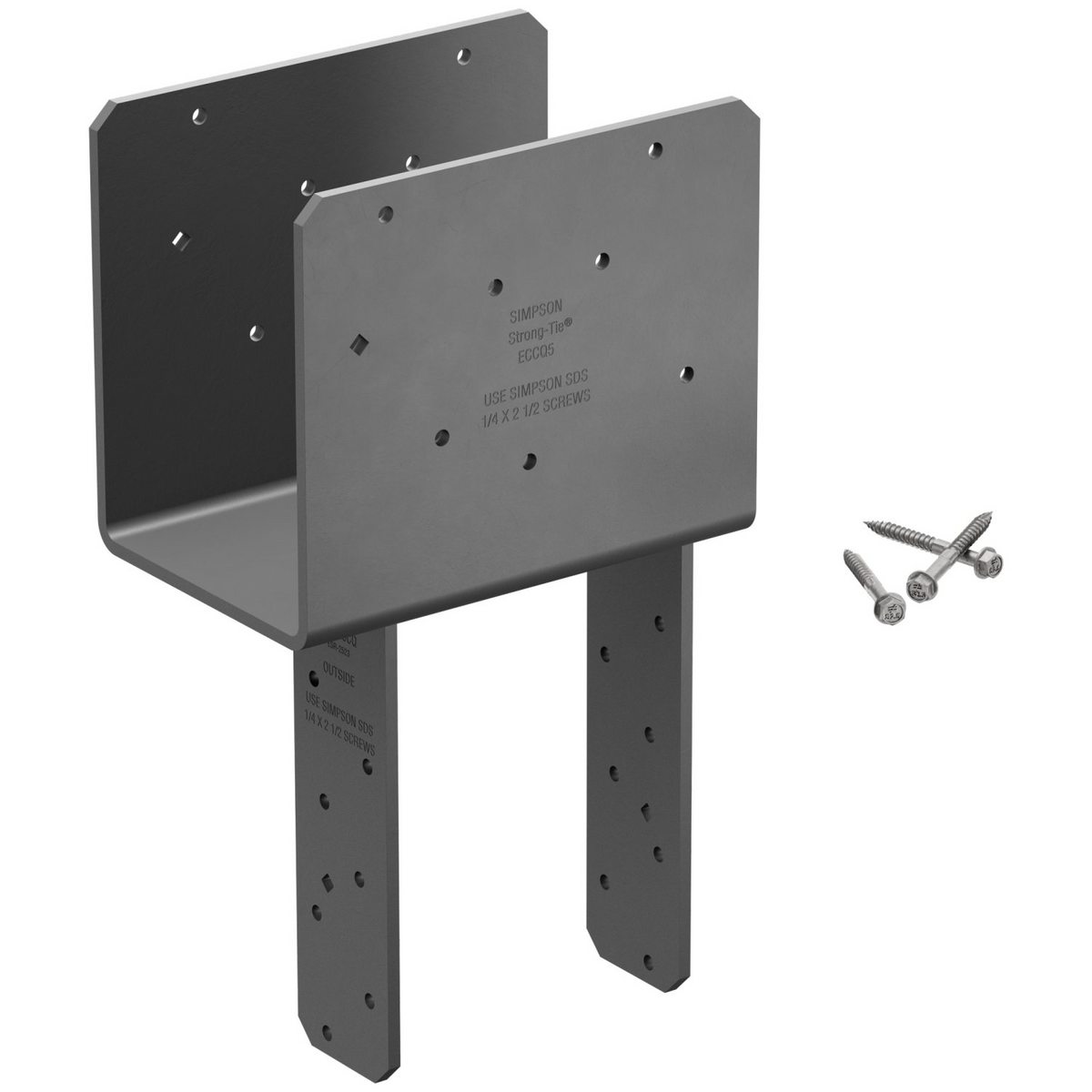 Simpson ECCQ5-6SDS2.5HDG End Column Cap, Hot Dip Galvanized w/SDS Screws for 5-1/8" Beam, 6x Post