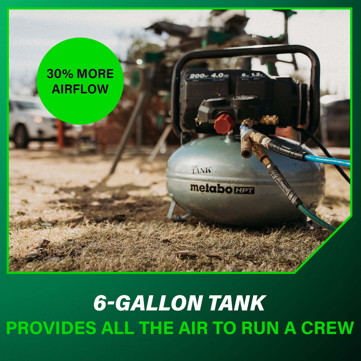 Metabo HPT The Tank 6 Gallon 200 PSI Job Site Compressor EC914SM