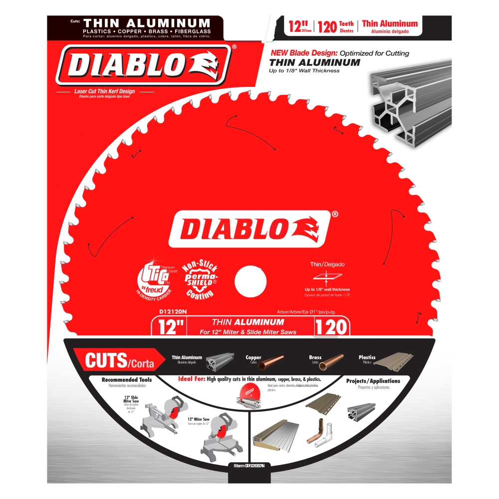 Diablo 12-Inch 120-Tooth Aluminum Circular Saw Blade Non-Ferrous D12120N