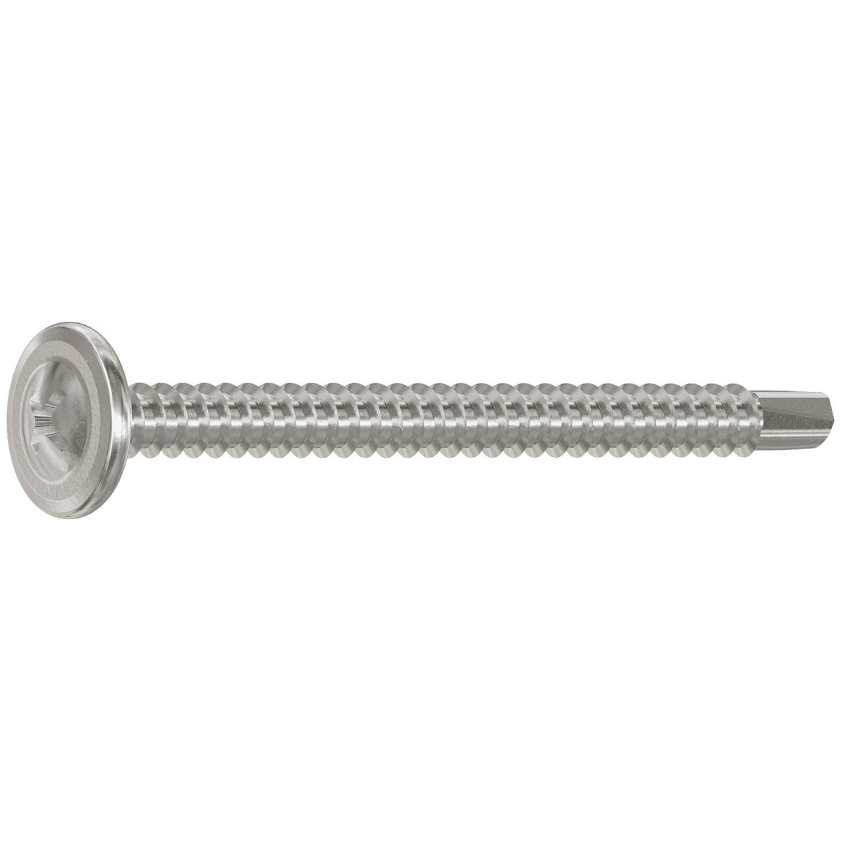 Simpson #8 x 2" Self-Drilling Wire-Lath Modified Truss-Head Screw, 410 Stainless Steel
