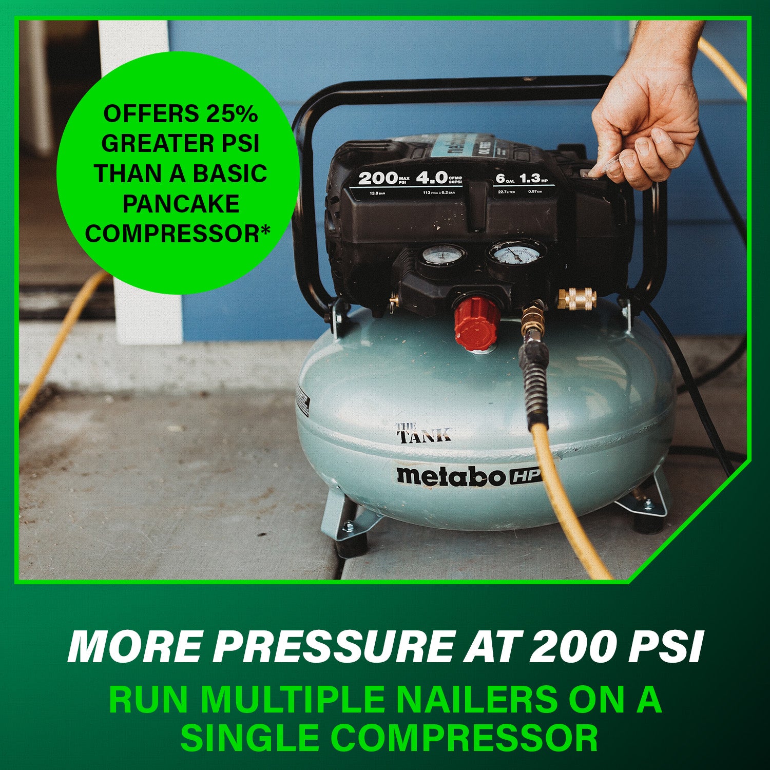 Metabo HPT The Tank 6 Gallon 200 PSI Job Site Compressor EC914SM