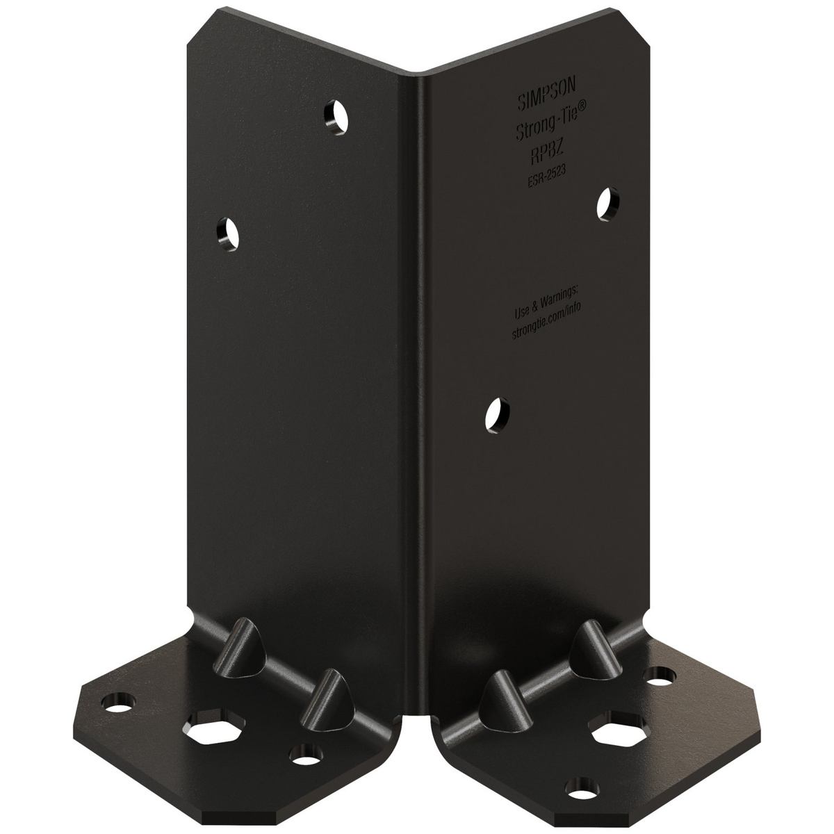 Simpson Retrofit Post Base for Double 2x4 ZMAX Black Powder-Coated RPBPC
