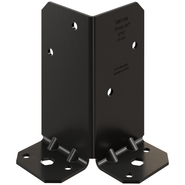 Simpson Retrofit Post Base for Double 2x4 ZMAX Black Powder-Coated RPBPC