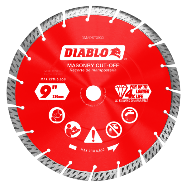 Diablo 9" Diamond Segmented Turbo Masonry Cut-Off Blade DMADST0900