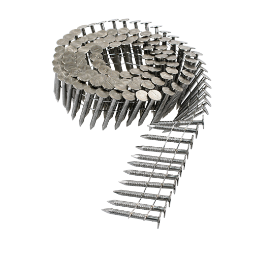 1-3/4" x 0.12 Ring Shank 15° Wire Coil Roofing Nail, 316 SS