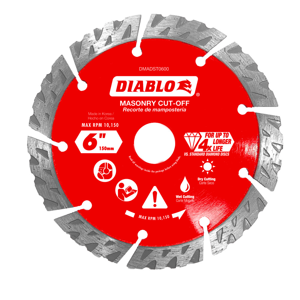 Diablo 6" Diamond Segmented Turbo Masonry Cut-Off Blade DMADST0600