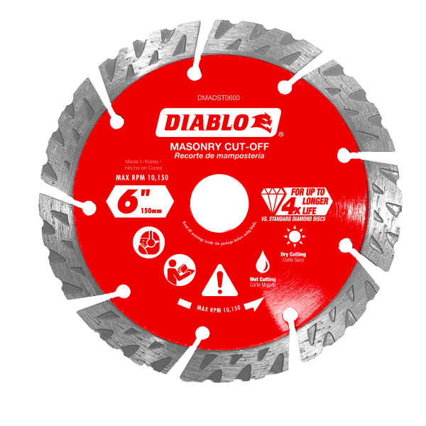 Diablo 6" Diamond Segmented Turbo Masonry Cut-Off Blade DMADST0600