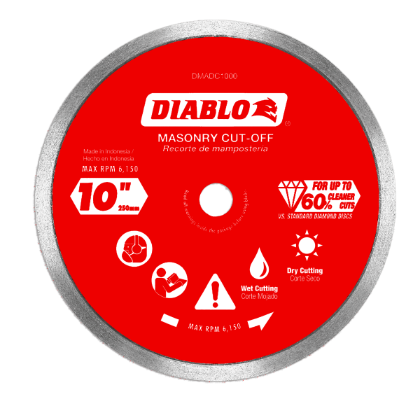 Diablo 10" Diamond Continuous Rim Masonry Cut-Off Disc