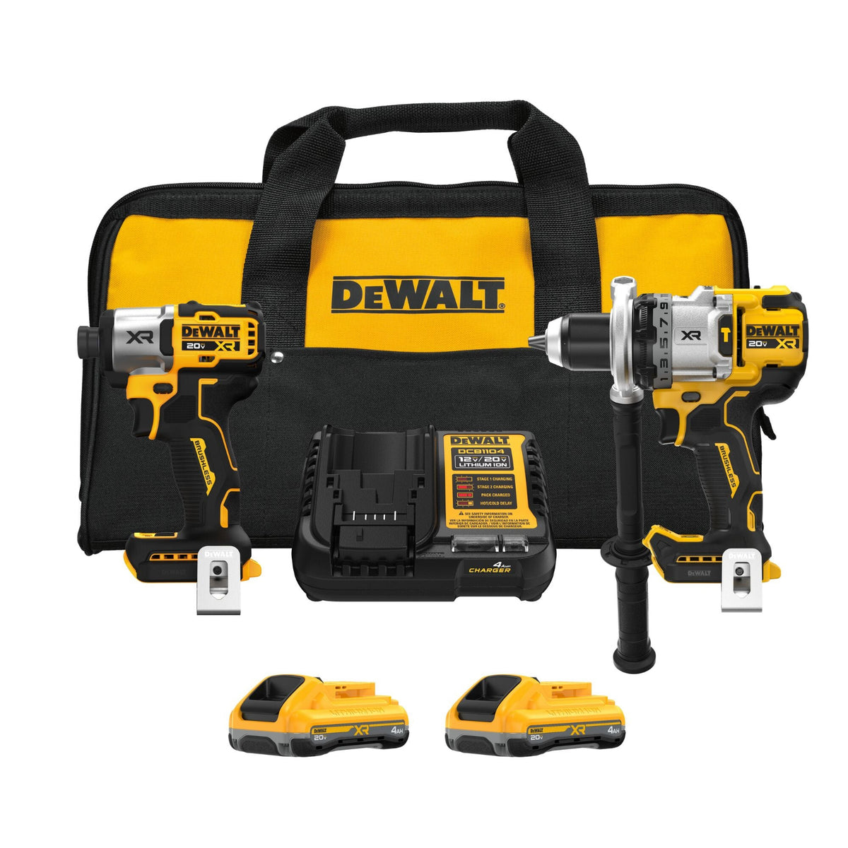 DeWALT 20V MAX XR 3-Speed Hammer Drill & Impact 2-Tool Combo Kit w/XR POWERPACK Batteries