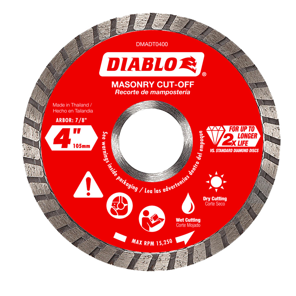 Diablo 4" Diamond Turbo Masonry Cut-Off Disc