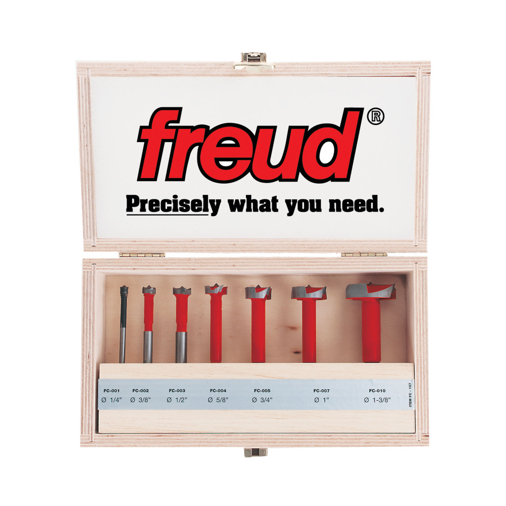 1/4" to 1-3/8" (Dia.) 7pc. Forstner Bit Set