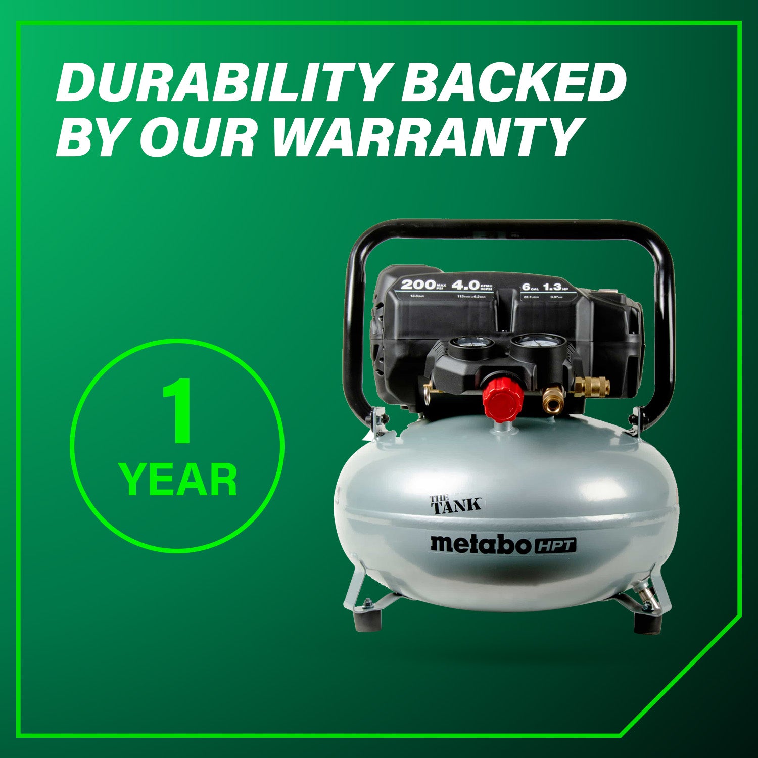 Metabo HPT The Tank 6 Gallon 200 PSI Job Site Compressor EC914SM