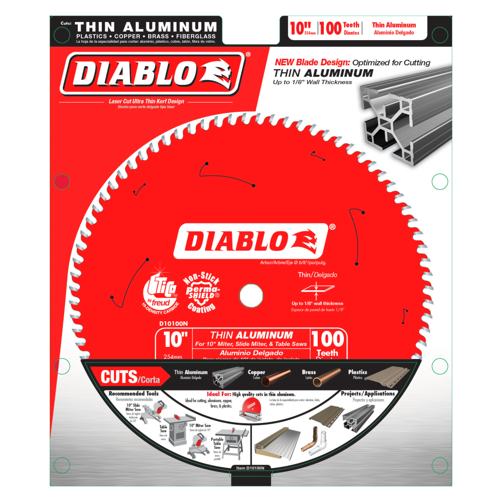 Diablo 10-Inch 100-Tooth Circular Saw Blade for Thin Aluminum D10100N
