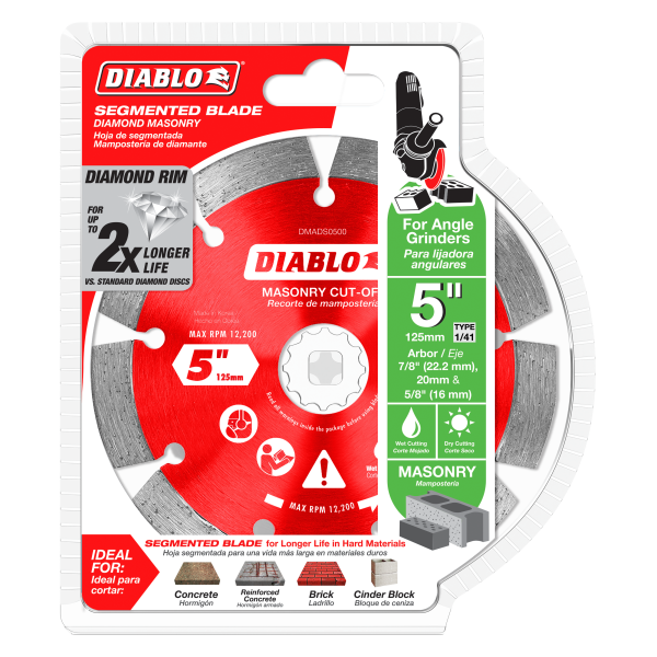 Diablo 5" Diamond Segmented Masonry Cut-Off Blade