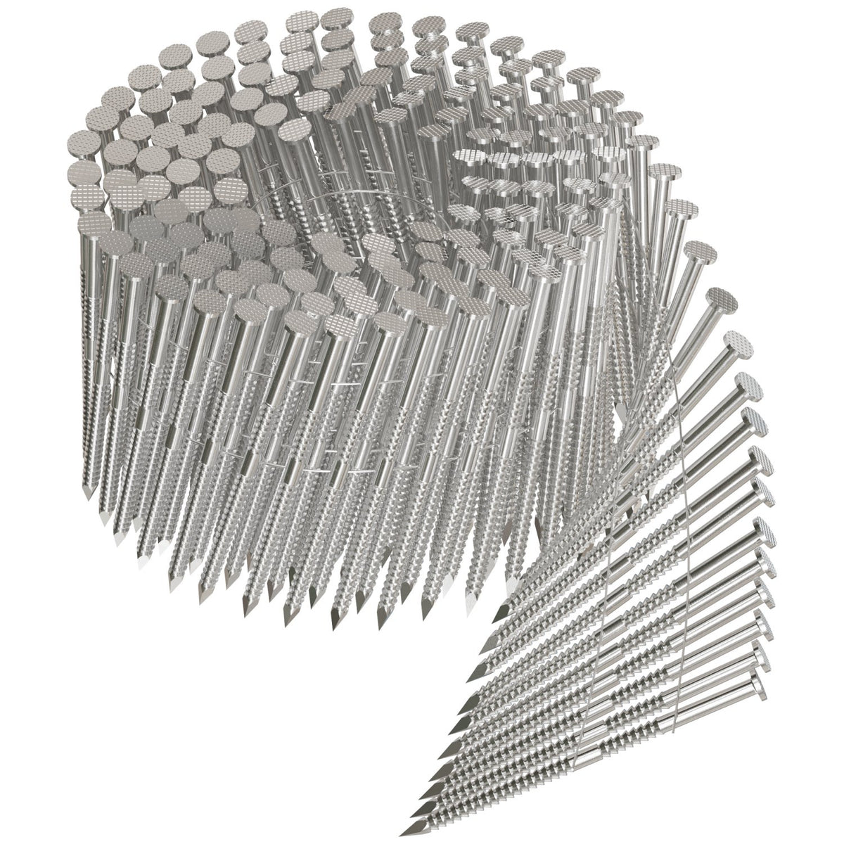 15° Wire Coil, Full Round Head, Ring-Shank Decking/Framing Nail