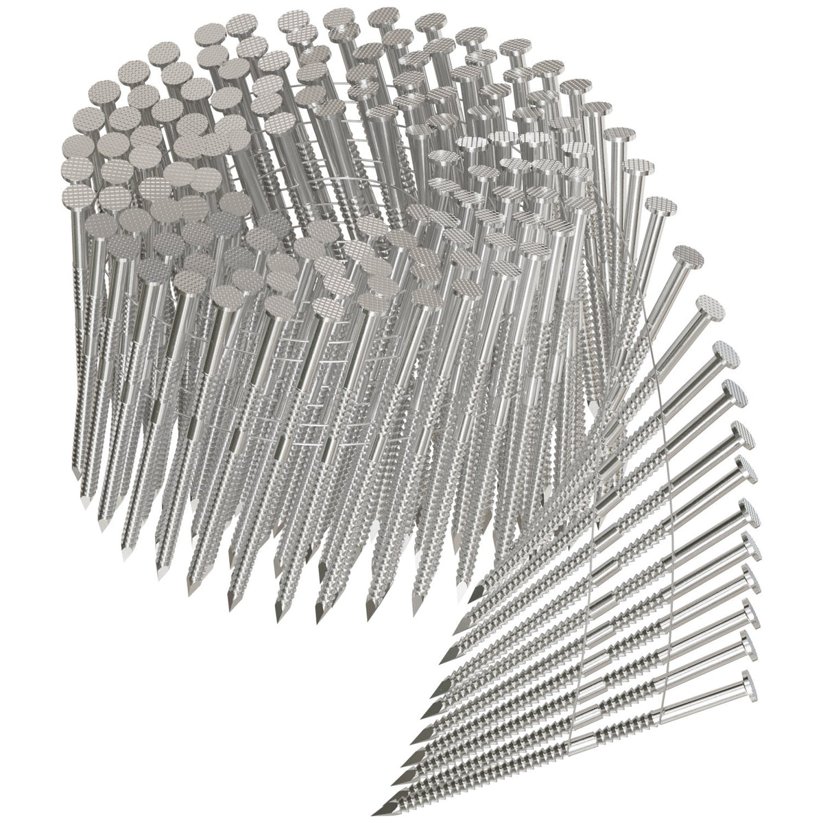 15° Wire Coil, Full Round Head, Ring-Shank Decking/Framing Nail